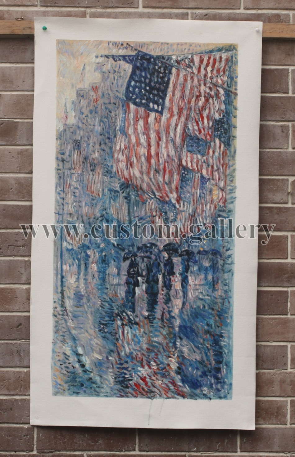 Hassam, Avenue in the Rain, 1917, Monet