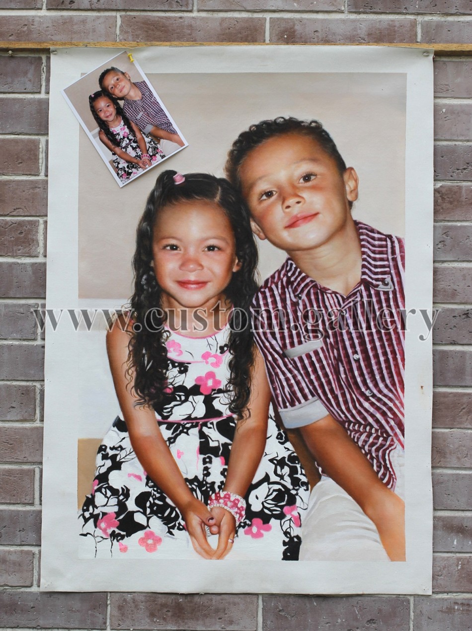 Brother & Sister Portrait from Photo